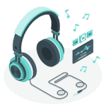 Headphones illustrations by Storyset